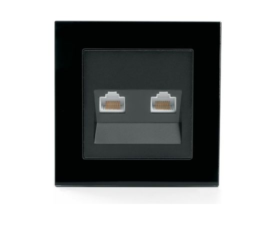 Компьютерная 2-местная розетка RJ-45 STEKKER серия Катрин, GLS00-7006-05, черный 39509 