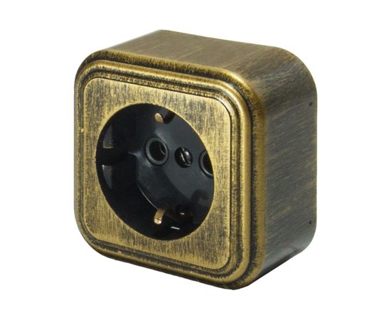 1-местная розетка SVET RA 16-133-Черная Бронза открытой установки с заземлением EV0311-0033 