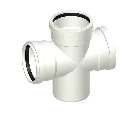 Одноплоскостная крестовин для бесшумной канализации ПОЛИТЭК из ПП диаметр 110х110х50/87,5 градусов 130011587 