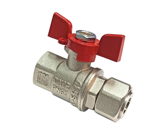 Шаровой кран VALFEX PREMIUM для воды, с накидной гайкой, 1/2"" ВР/ВР, бабочка VF.241.NB1.012.PREMIUM 