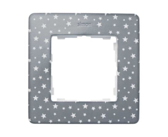 Декоративная рамка Simon, 1 пост, Original, S82 Detail, серый в белые звёзды-белый 8200610-223 