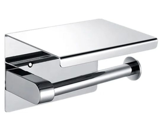 Держатель для туалетной бумаги mario с полочкой для телефона, хром, металл 80666 