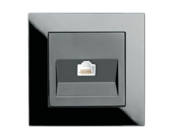 Компьютерная 1-местная розетка RJ-45 STEKKER серия Катрин, GLS00-7007-05, черный 39510 
