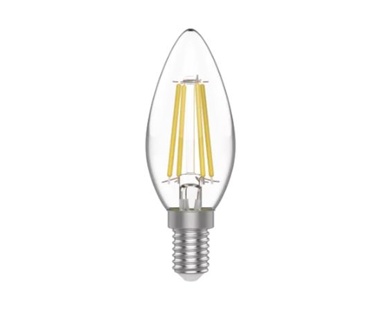 Лампа Gauss Basic Filament, свеча, 4,5W, 420lm, 4100К, Е14, LED, 1/10/50 1031215 