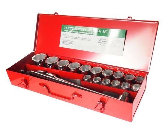 Набор шестигранных торцевых головок 3/4 19-50мм 21шт JTC-H621M:15617 