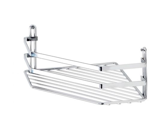 Полка в ванную TEKNO-TEL ES077 угловая, 1 ярус, хром 00-00002380 