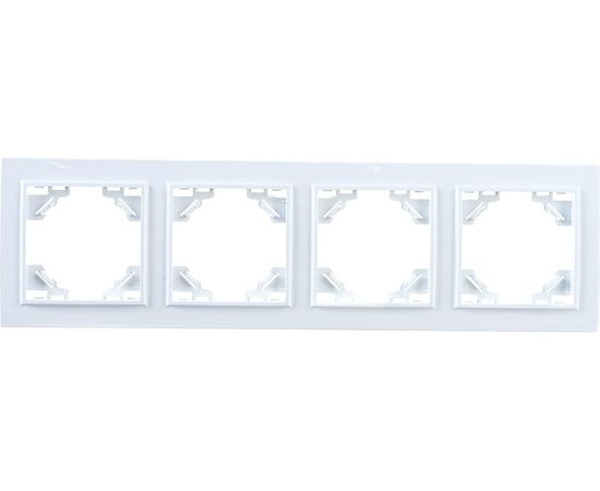 Горизонтальная четырехместная рамка STEKKER серия Эрна, белая 39057 