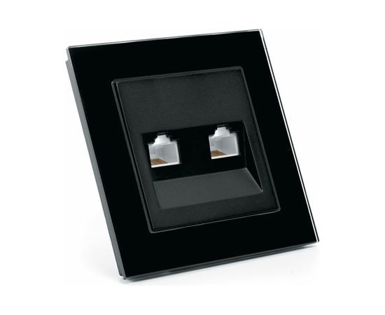 Компьютерная 2-местная розетка RJ-45 STEKKER серия Катрин, GLS00-7006-05, черный 39509 – изображение 2