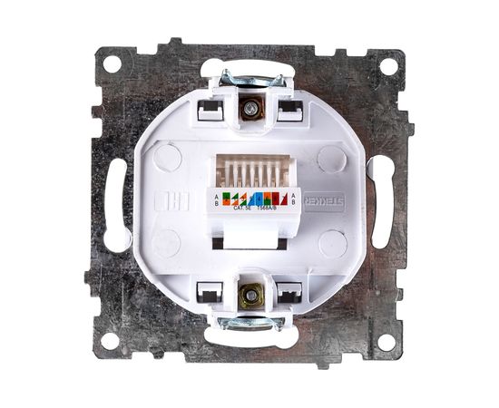 1-местная компьютерная розетка STEKKER RJ-45 механизм, GLS00-7107-01, серия Катрин, белый 39305 – изображение 2