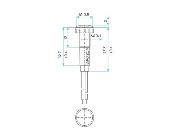 Сигнальная арматура Emas зеленая 10мм с силиконовым проводом, 220В S100LY – изображение 2