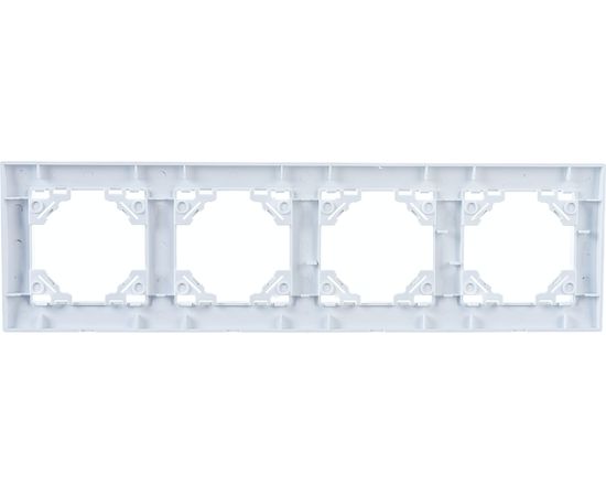 Горизонтальная четырехместная рамка STEKKER серия Эрна, белая 39057 – изображение 2