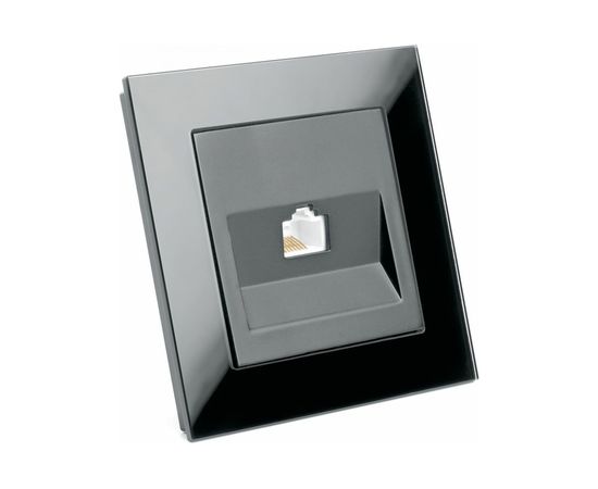 Компьютерная 1-местная розетка RJ-45 STEKKER серия Катрин, GLS00-7007-05, черный 39510 – изображение 2