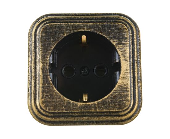 1-местная розетка SVET RA 16-133-Черная Бронза открытой установки с заземлением EV0311-0033 – изображение 2