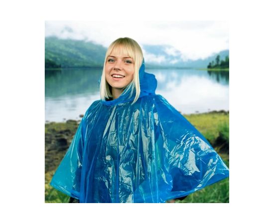 Полиэтиленовый плащ-дождевик PATERRA Пончо, универсальный размер, 3 цвета в ассортименте, 402-864 – изображение 2
