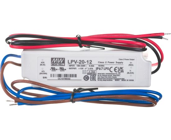 Герметичный блок питания Mean Well LPV-20-12, в пластиковом корпусе LPV-20-12 – изображение 2