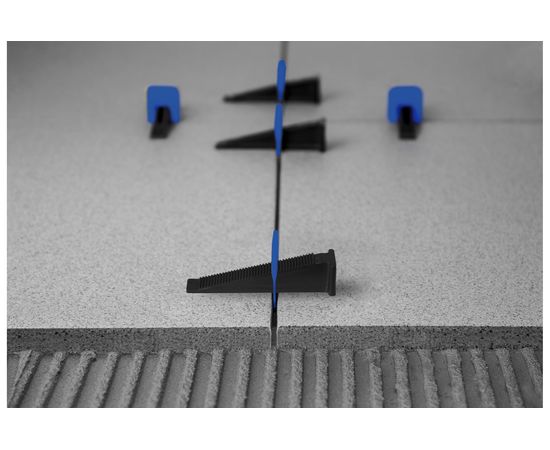 Система выравнивания плитки для гранитной и мраморной плиты высотой 12-22 мм (зажимы 100 шт; 1 мм) TLS-Profi TLS12021 – изображение 3