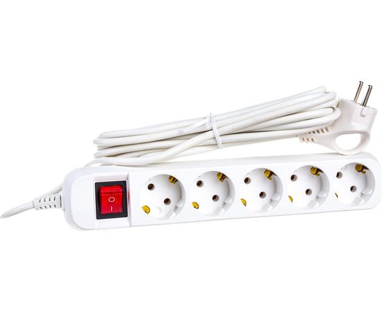 Удлинитель ЭРА UX-5es-5m с заземлением, 3x0,75мм2, с выключателем, 5 гнезд, 5 метров, 5/10/360 Б0035758 – изображение 3