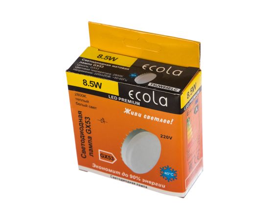 Светодиодная лампа Ecola GX53 LED Premium 8,5W Tablet 220V 2800K матовое стекло /композит/ 27x75 T5UW85ELC – изображение 3