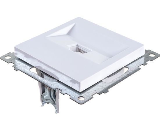 1-местная компьютерная розетка STEKKER RJ-45 механизм, GLS00-7107-01, серия Катрин, белый 39305 – изображение 3