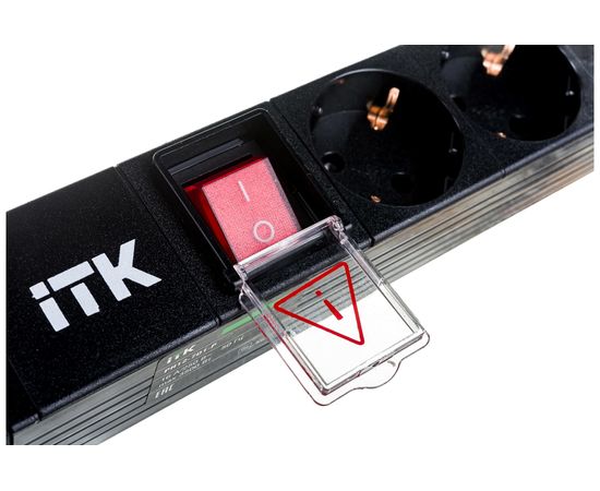 Блок розеток IEK ITK PDU 7 роз. нем.ст. с выкл 1U каб.2м вилка нем.ст ПВХ черный PH12-7D1-P – изображение 4