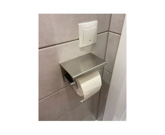 Держатель для туалетной бумаги mario с полочкой для телефона, хром, металл 80666 – изображение 4