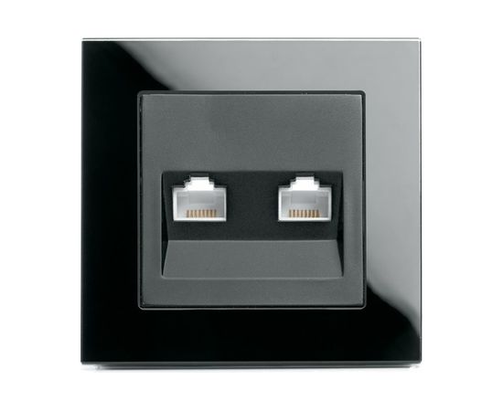 Компьютерная 2-местная розетка RJ-45 STEKKER серия Катрин, GLS00-7006-05, черный 39509 – изображение 4