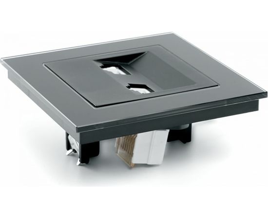 Компьютерная 2-местная розетка RJ-45 STEKKER серия Катрин, GLS00-7006-05, черный 39509 – изображение 6