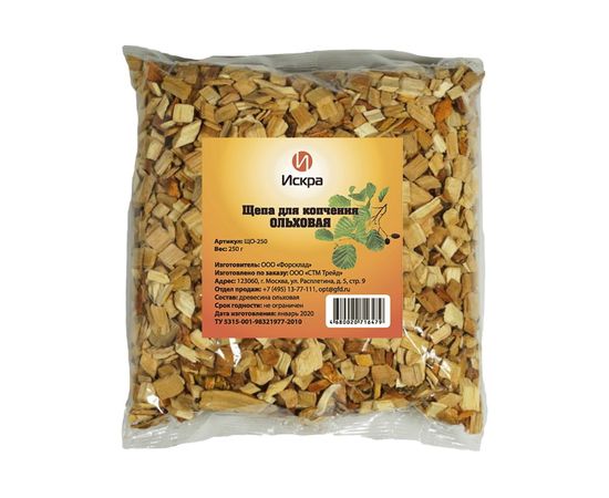 Ольховая щепа для копчения Искра 200 гр ЩО-200 