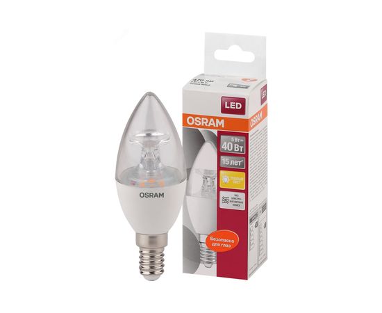 Светодиодная лампа OSRAM LED STAR, B, свеча, 5Вт, E14, 470 Лм, 2700 К, теплый белый свет 4058075318120 
