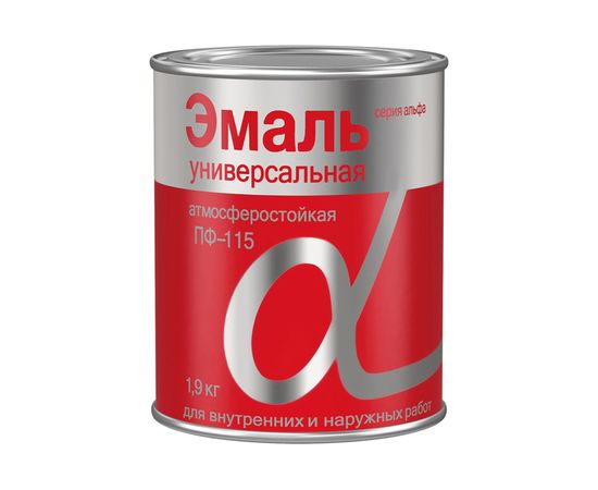 Универсальная эмаль Krafor Альфа ПФ-115 красная 1.9 кг 6 30748 
