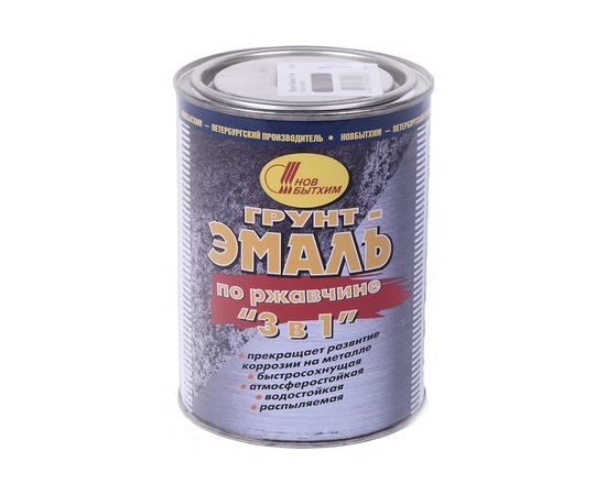 Грунт-эмаль по ржавчине 3в1 НОВБЫТХИМ темно-серая 3 л 1/6 19830 