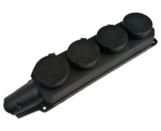 Розетка Smartbuy 4-х местная с защитными крышками каучуковая 230В, 2P+PE, 16A, IP44 SBE-16-4-00-R 