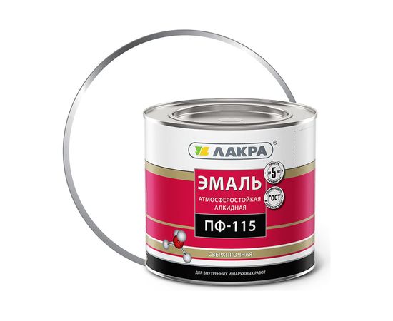 Эмаль Лакра ПФ-115 белая матовая, 2 кг 90000699629 