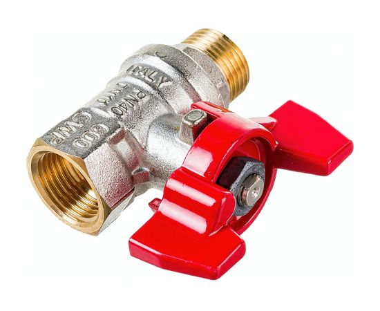 Шаровой кран RuB, 3/8" DN10 PN40, ВР-НР, серия MILANO (S.90), бабочка S90C26 – изображение 2