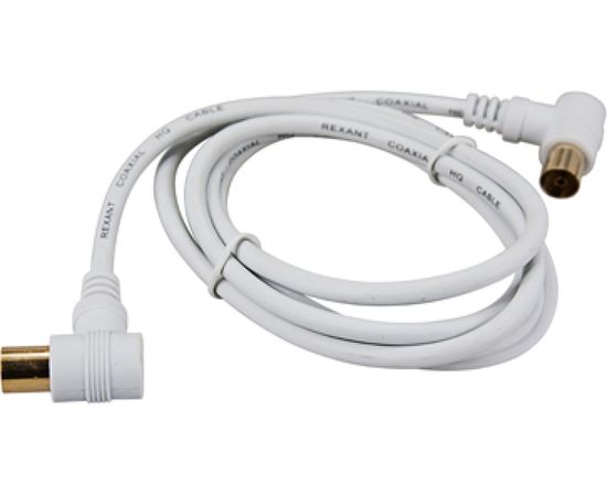 Шнур REXANT ТВ гнездо - ТВ штекер, угловой, длина 3 метра, белый 18-0024 – изображение 2