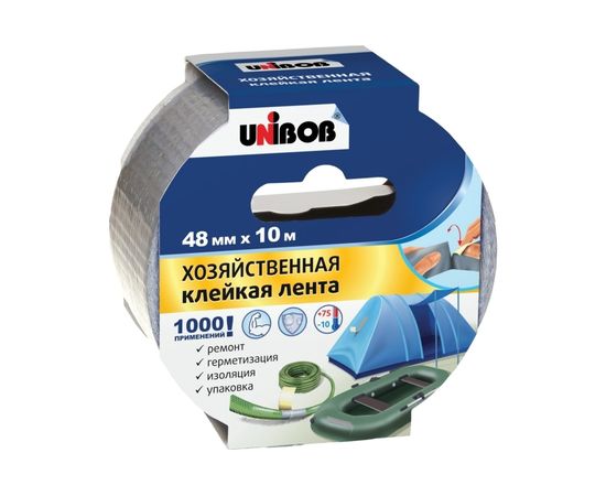 Хозяйственная клейкая лента UNIBOB 48 мм х 10 м серая 211746 – изображение 2