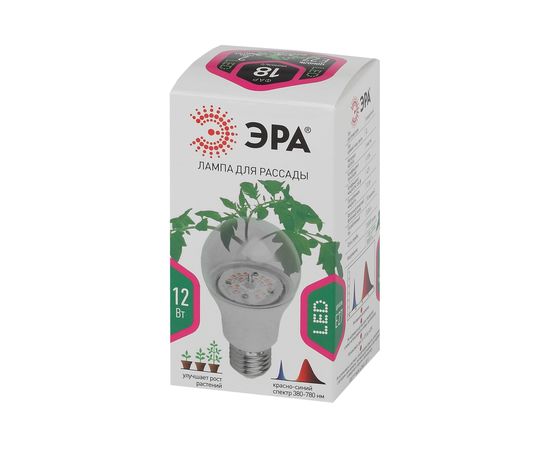 Светодиодная фито-лампа ЭРА FITO-12W-RB-E27-K Б0039070 – изображение 2