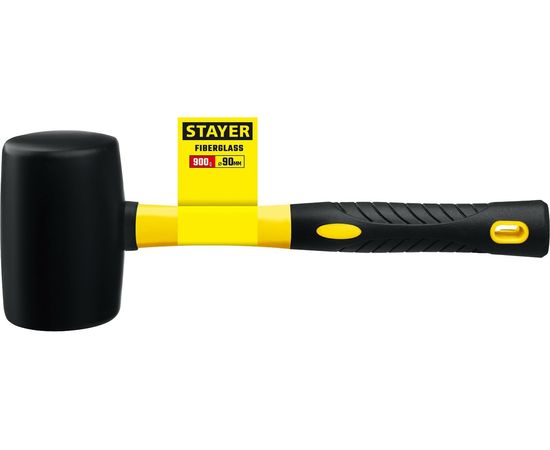 Резиновая черная киянка с фибергласовой ручкой 900г STAYER PROFESSIONAL 2054-90 – изображение 2
