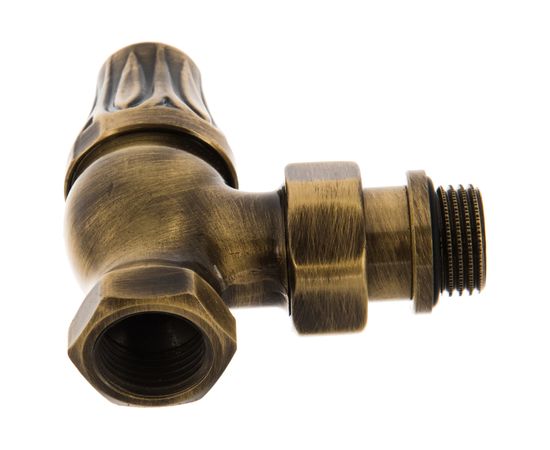 Угловой запорный клапан для радиатора SR Rubinetterie ретро, 1/2, цвет бронза 0341-1500Z000 – изображение 2