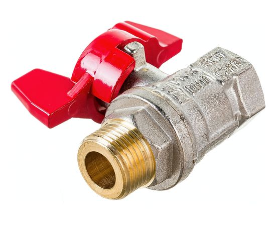 Шаровой кран RuB, 3/8" DN10 PN40, ВР-НР, серия MILANO (S.90), бабочка S90C26 – изображение 3