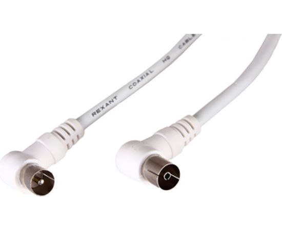 Шнур REXANT ТВ гнездо - ТВ штекер, угловой, длина 3 метра, белый 18-0024 – изображение 3