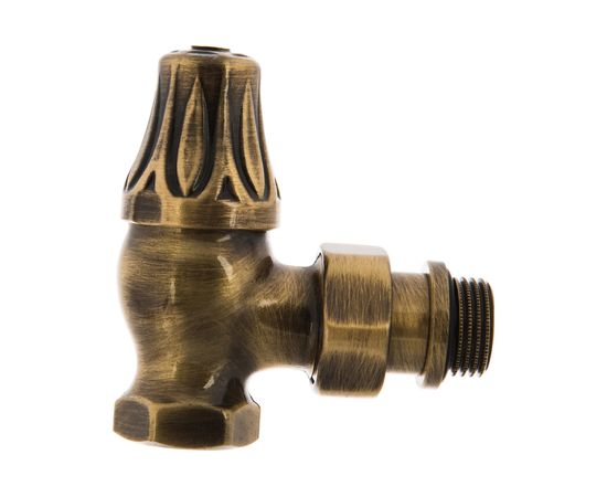 Угловой запорный клапан для радиатора SR Rubinetterie ретро, 1/2, цвет бронза 0341-1500Z000 – изображение 3