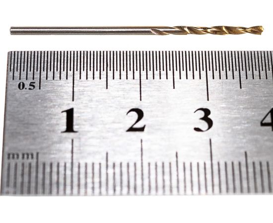 Сверло по металлу (1.5х18х40 мм; ц/х; класс А1; Р9 нитрид титана) Туламаш ТМ 104273 – изображение 3