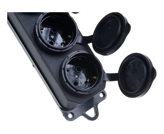 Розетка Smartbuy 4-х местная с защитными крышками каучуковая 230В, 2P+PE, 16A, IP44 SBE-16-4-00-R – изображение 3