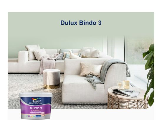 Краска DULUX BINDO 3 для потолка и стен, матовая, белая, Баз BW 1л 5309019 – изображение 3