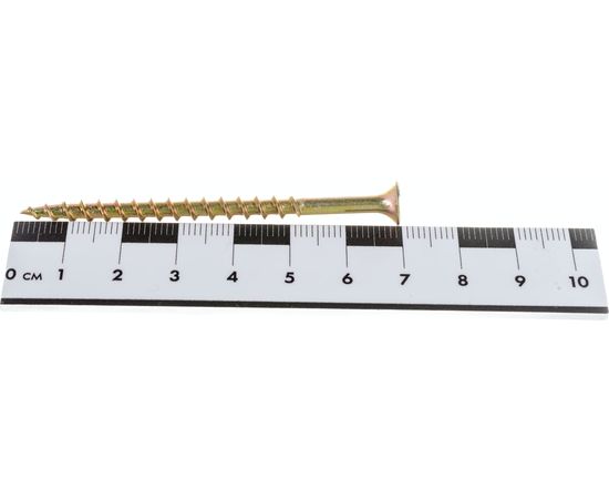 Саморезы с потайной головкой и крупным шагом Профикреп жёлтый цинк пакет, 4,2х70 6 шт 111990 – изображение 4