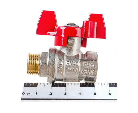 Шаровой кран RuB, 3/8" DN10 PN40, ВР-НР, серия MILANO (S.90), бабочка S90C26 – изображение 4