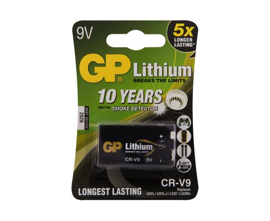 Литиевая батарейка GP 9V Крона - 1 шт. в блистере. CR-V9SD-2UE1 – изображение 4