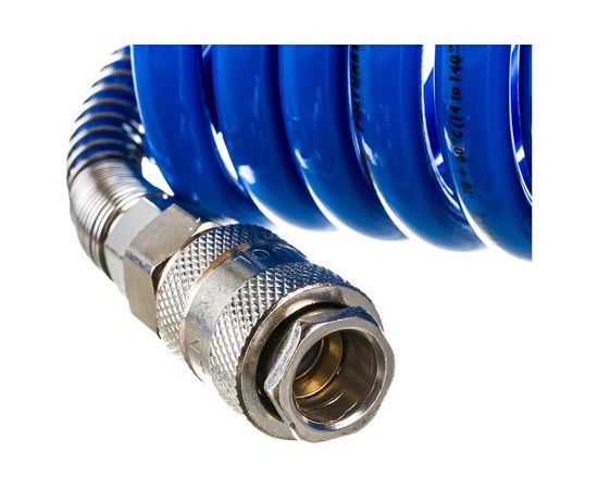 Шланг спиральный полиуретановый с быстроразъемными соединениями (10 м; 6.5х10 мм; 15 бар) INTERTOOL PT-1711 – изображение 4