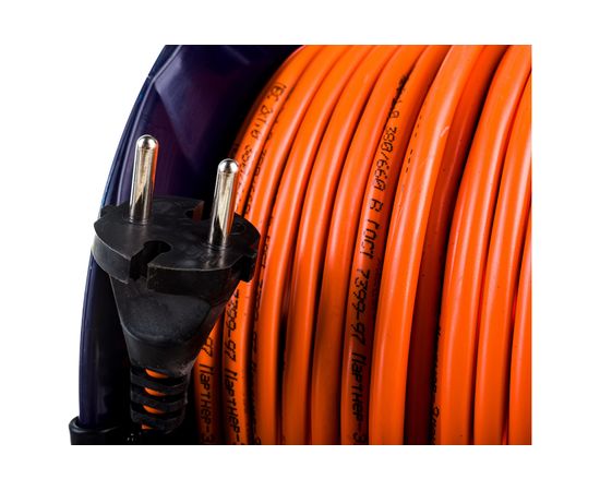 Силовой удлинитель ЭРА RPx4s2x1.0 40m на пластиковой катушке б/з 4 гнезда 40м ПВС 2х1 Б0043051 – изображение 5